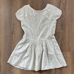Arsene et les Pipelettes Metallic Shimmer Cream Dress 6a